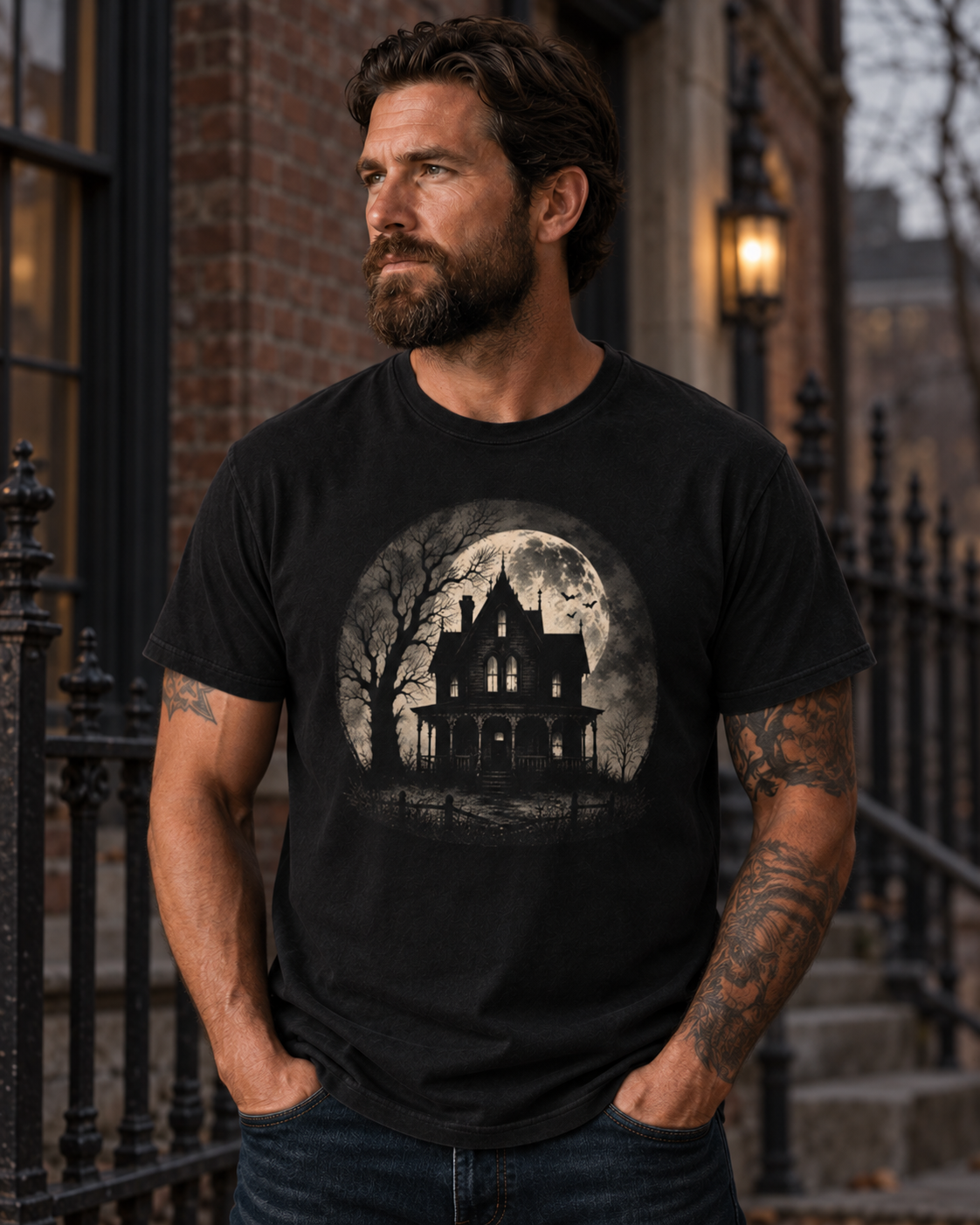 Jack wearing the Home Is Where the Haunt Is shirt