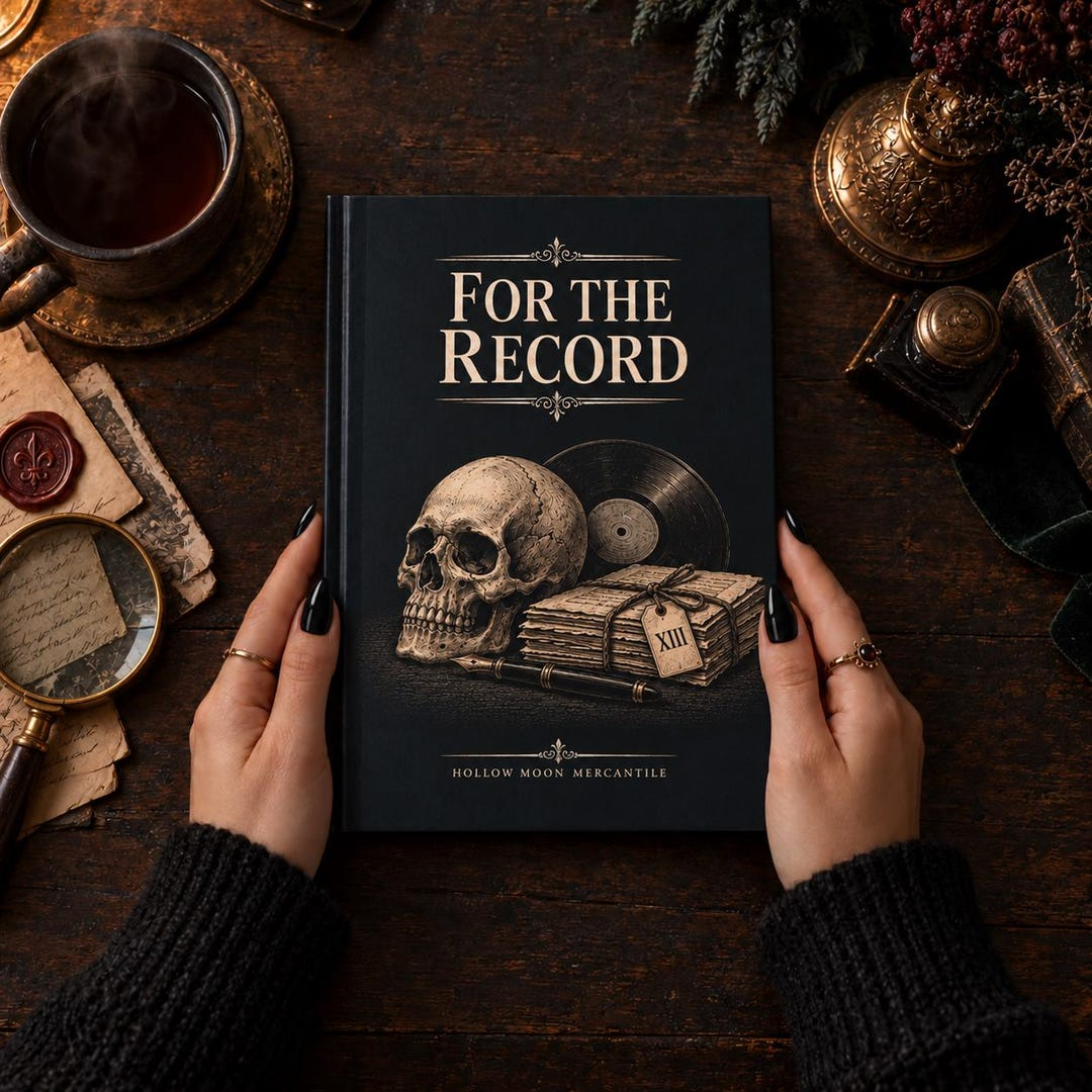 For the Record gothic skull journal from Hollow Moon Mercantile