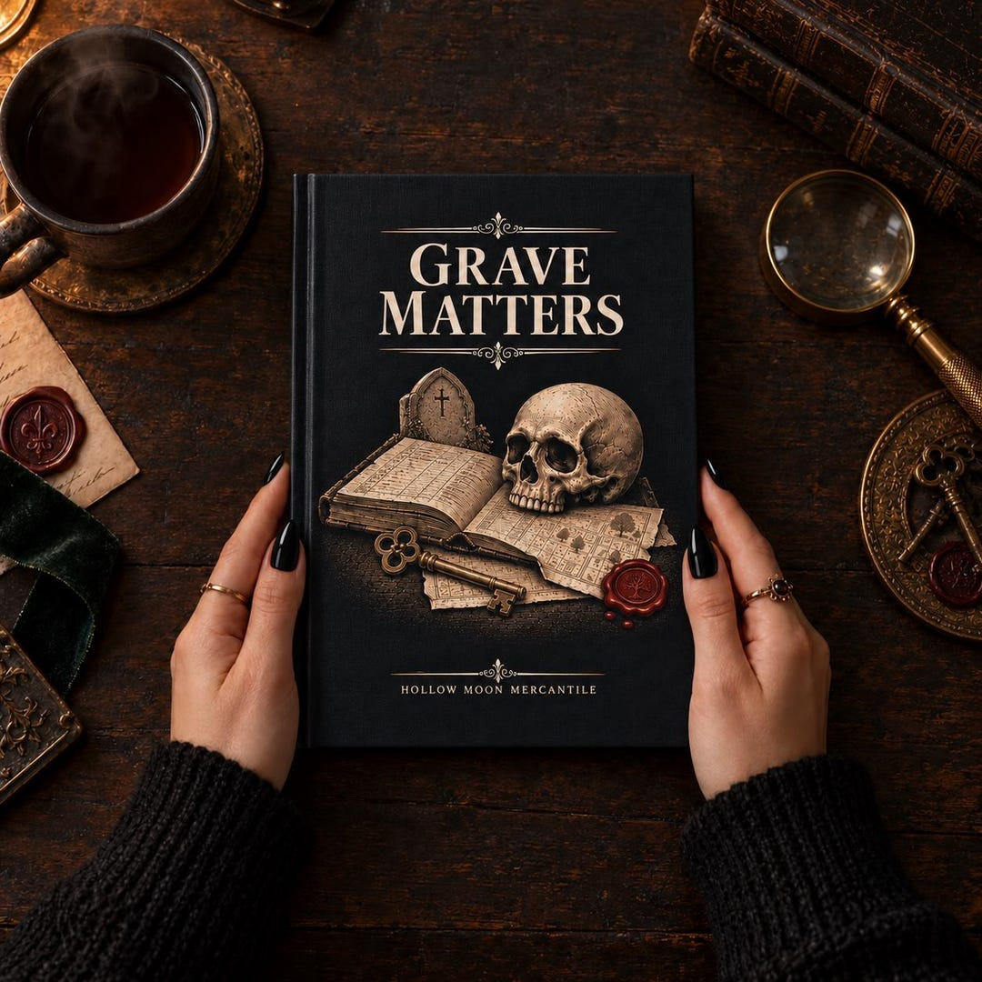 Grave Matters gothic skull journal from Hollow Moon Mercantile