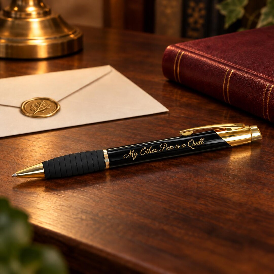 My Other Pen Is a Quill brass ballpoint pen
